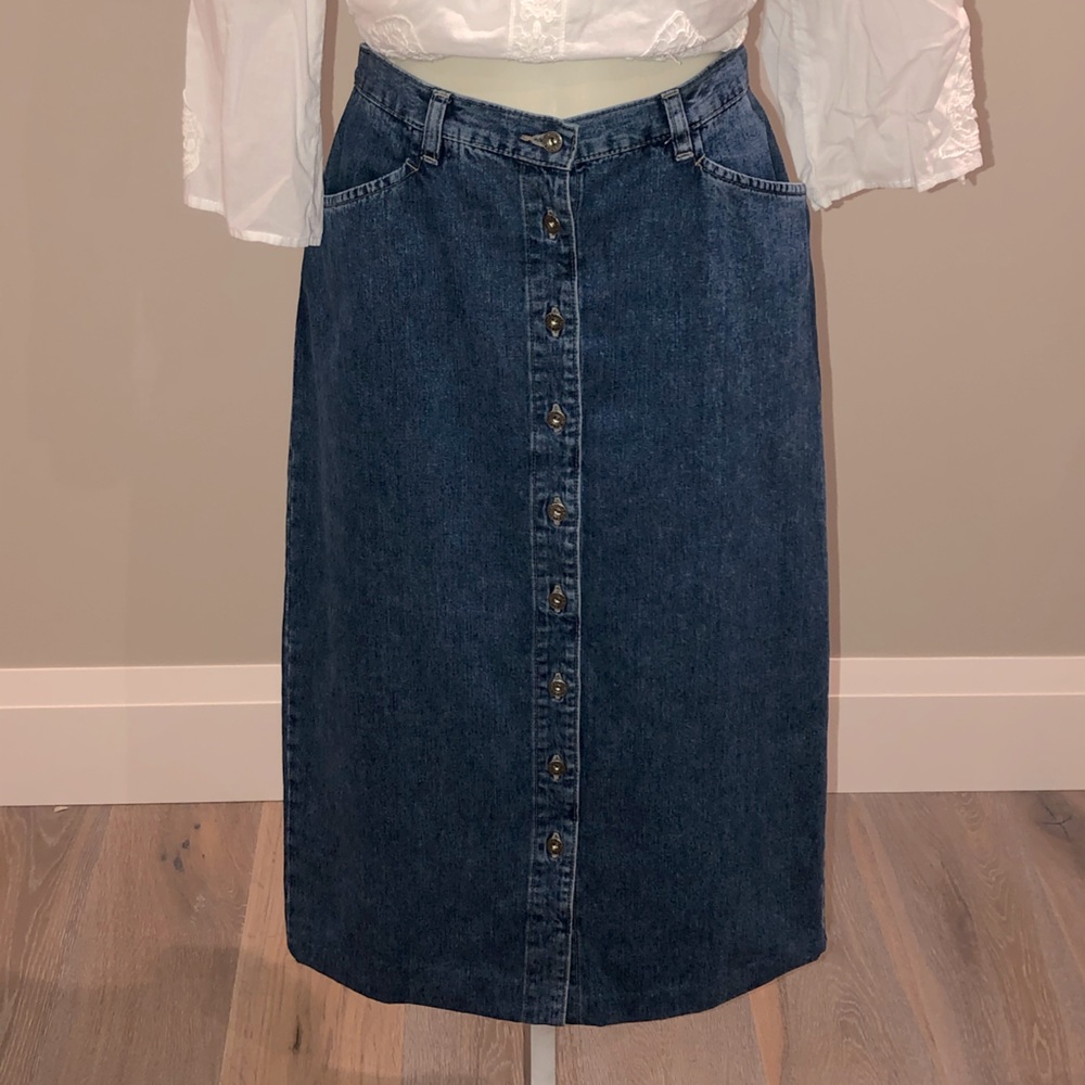 GAP Denim Button-Front Skirt
